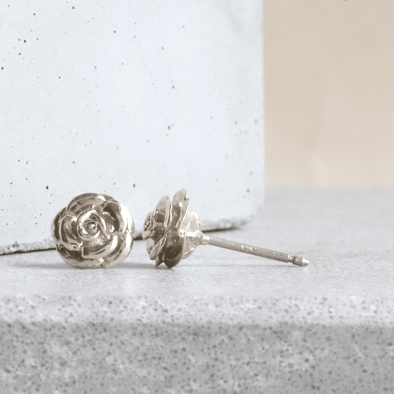 Ethical Jewellery & Engagement Rings Toronto - Parliament Rose Studs in Silver - FTJCo Fine Jewellery & Goldsmiths