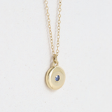 Ethical Jewellery & Engagement Rings Toronto - Sapphire (September) Birthstone Round Amulet Pendant in Yellow Gold - FTJCo Fine Jewellery & Goldsmiths