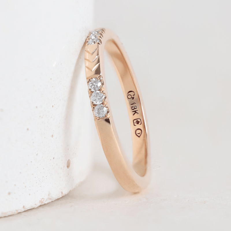 Ethical Jewellery & Engagement Rings Toronto - Chevron Stacker with Laboratory Grown Diamonds in Rose Gold - FTJCo Fine Jewellery & Goldsmiths