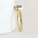 Ethical Jewellery & Engagement Rings Toronto - 1.01 ct Light Teal Pear Avery Solitaire in Yellow Gold - FTJCo Fine Jewellery & Goldsmiths
