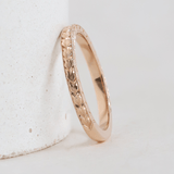 Ethical Jewellery & Engagement Rings Toronto - 2.5 mm Engraved Leaf & Wheat Pattern Band in Rose Gold - FTJCo Fine Jewellery & Goldsmiths