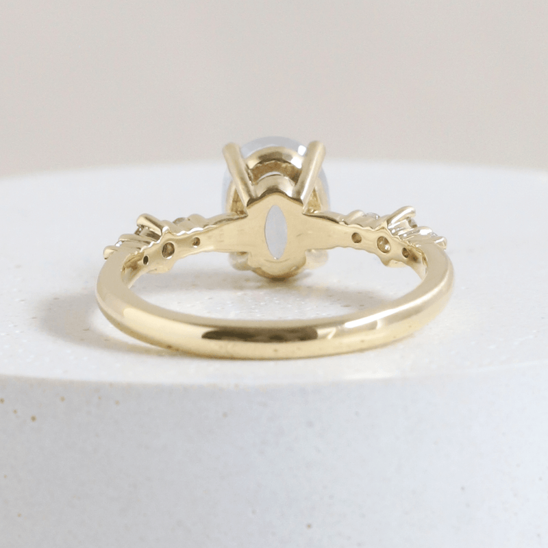 Ethical Jewellery & Engagement Rings Toronto - 1.73 ct Rust Grey Oval Sapphire Stella Engagement Ring in Yellow Gold - FTJCo Fine Jewellery & Goldsmiths