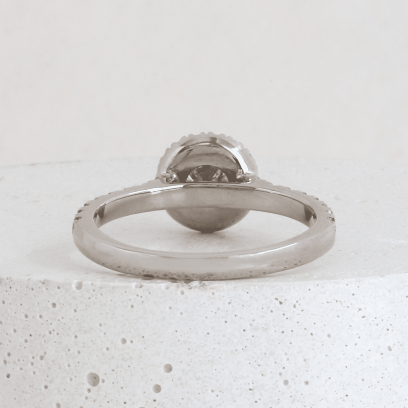 Ethical Jewellery & Engagement Rings Toronto - 0.44 ct Grey Mist Love Note Halo - FTJCo Fine Jewellery & Goldsmiths