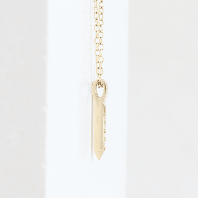 Ethical Jewellery & Engagement Rings Toronto - Sapphire (September) Quill Pendant in Yellow Gold - FTJCo Fine Jewellery & Goldsmiths