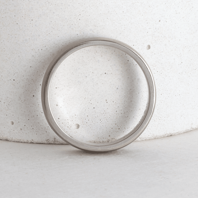 Ethical Jewellery & Engagement Rings Toronto - 5 mm Low Dome Band with Euro Wheel Finish in White - FTJCo Fine Jewellery & Goldsmiths