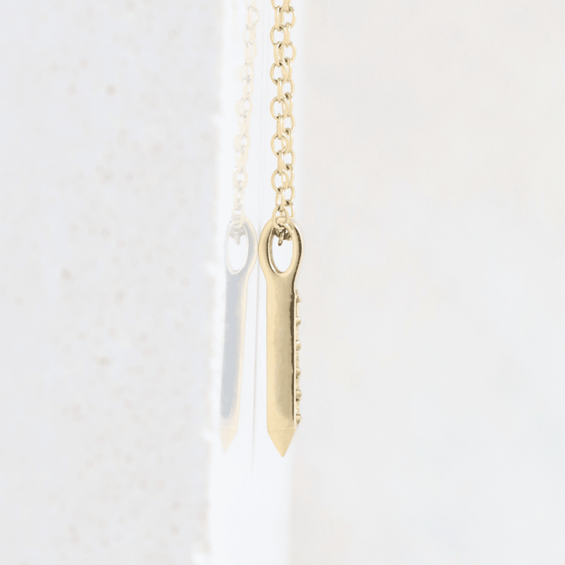Ethical Jewellery & Engagement Rings Toronto - Emerald (May) Quill Pendant in Yellow Gold - FTJCo Fine Jewellery & Goldsmiths
