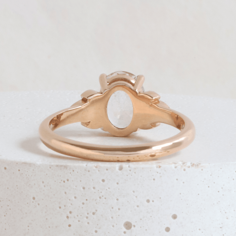 Ethical Jewellery & Engagement Rings Toronto - 1.49 ct Pale Pink Sapphire Frances Oval Cut Ring in Rose - FTJCo Fine Jewellery & Goldsmiths