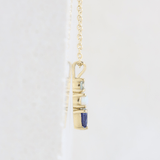 Ethical Jewellery & Engagement Rings Toronto - Three Stone Pendant Green Sapphire, Opal & Blue Sapphire in Yellow Gold - FTJCo Fine Jewellery & Goldsmiths