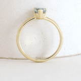 Ethical Jewellery & Engagement Rings Toronto - 1.01 ct Light Teal Pear Avery Solitaire in Yellow Gold - FTJCo Fine Jewellery & Goldsmiths