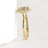 Ethical Jewellery & Engagement Rings Toronto - 1.06 ct Moss Green Oval Hex Halo in Yellow Gold - FTJCo Fine Jewellery & Goldsmiths