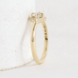 Ethical Jewellery & Engagement Rings Toronto - 0.36 ct Very Light Brown Low Set Cushion Halo in Yellow - FTJCo Fine Jewellery & Goldsmiths