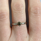 Ethical Jewellery & Engagement Rings Toronto - 0.33 ct Moss Green Diamond Contemporary Love Note in 18K Palladium White Gold - FTJCo Fine Jewellery & Goldsmiths