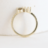 Ethical Jewellery & Engagement Rings Toronto - Green Round & White Pear Toi et Moi Ring in Yellow Gold - FTJCo Fine Jewellery & Goldsmiths