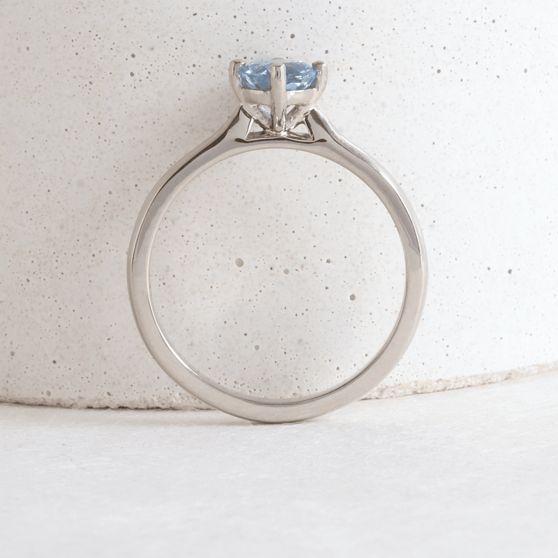 Ethical Jewellery & Engagement Rings Toronto - 0.56 ct Aqua Blue Round More Than A Promise Ring in White Gold - FTJCo Fine Jewellery & Goldsmiths