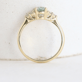 Ethical Jewellery & Engagement Rings Toronto - 1.08 ct Seafoam Green Oval Emma Ring in Yellow Gold - FTJCo Fine Jewellery & Goldsmiths