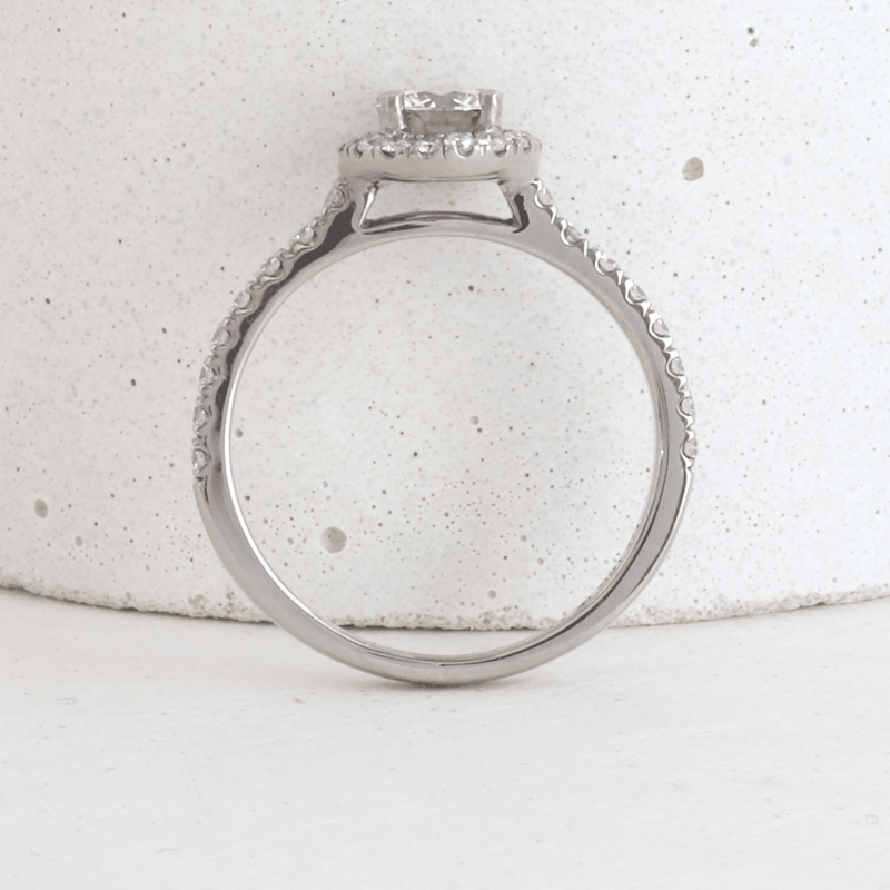 Ethical Jewellery & Engagement Rings Toronto - 0.44 ct Grey Mist Love Note Halo - FTJCo Fine Jewellery & Goldsmiths