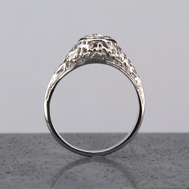 Ethical Jewellery & Engagement Rings Toronto - Diamond & Filigree White Gold Ring - FTJCo Fine Jewellery & Goldsmiths