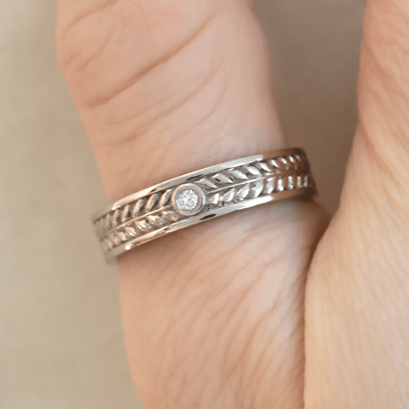 Ethical Jewellery & Engagement Rings Toronto - Ceres Wide Diamond Band in White - FTJCo Fine Jewellery & Goldsmiths