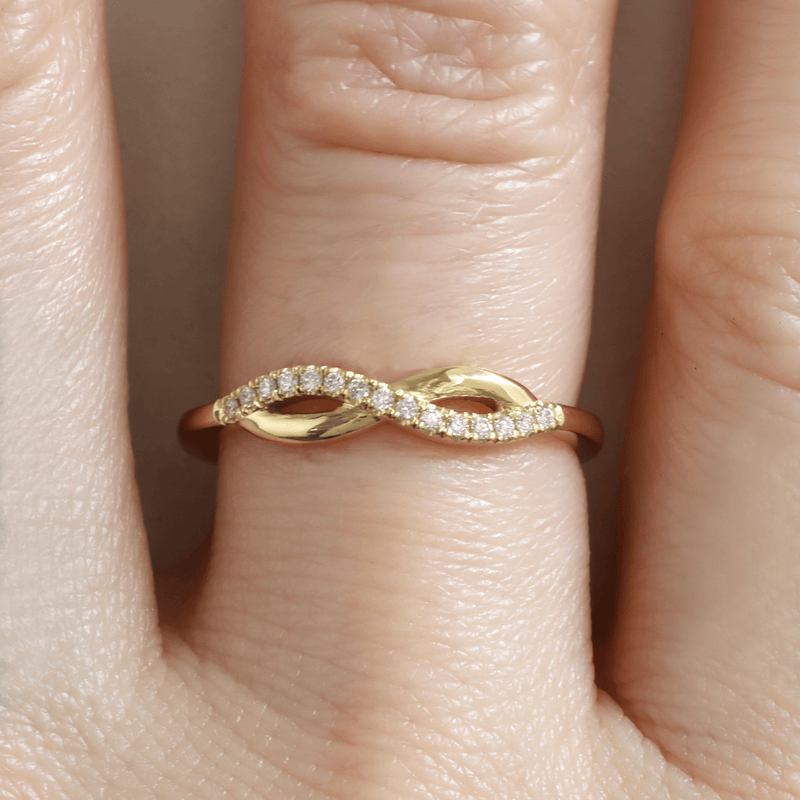 Ethical Jewellery & Engagement Rings Toronto - Infinity Band with Diamonds in Yellow - FTJCo Fine Jewellery & Goldsmiths