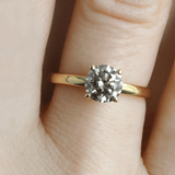 Ethical Jewellery & Engagement Rings Toronto - 1.05 ct Cool Grey Diamond Pietra Solitaire in Yellow - FTJCo Fine Jewellery & Goldsmiths