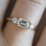 Ethical Jewellery & Engagement Rings Toronto - 0.70 ct Emerald Cut Emilia with Round Accents in Yellow Gold - FTJCo Fine Jewellery & Goldsmiths