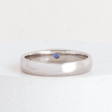 Ethical Jewellery & Engagement Rings Toronto - 0.08 ct Blue Sapphire 4 mm Logan Solitaire in White - FTJCo Fine Jewellery & Goldsmiths