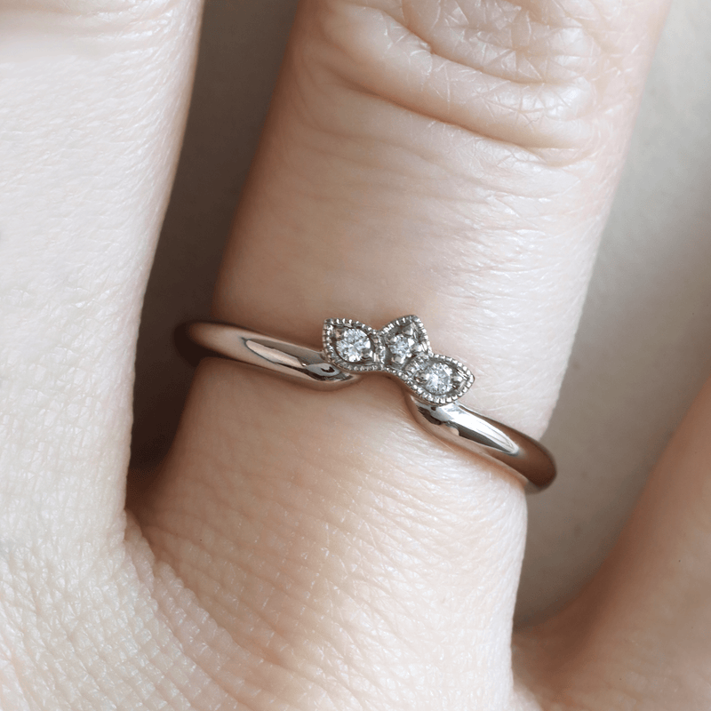 Ethical Jewellery & Engagement Rings Toronto - Diamond Lotus Band in White Gold - FTJCo Fine Jewellery & Goldsmiths