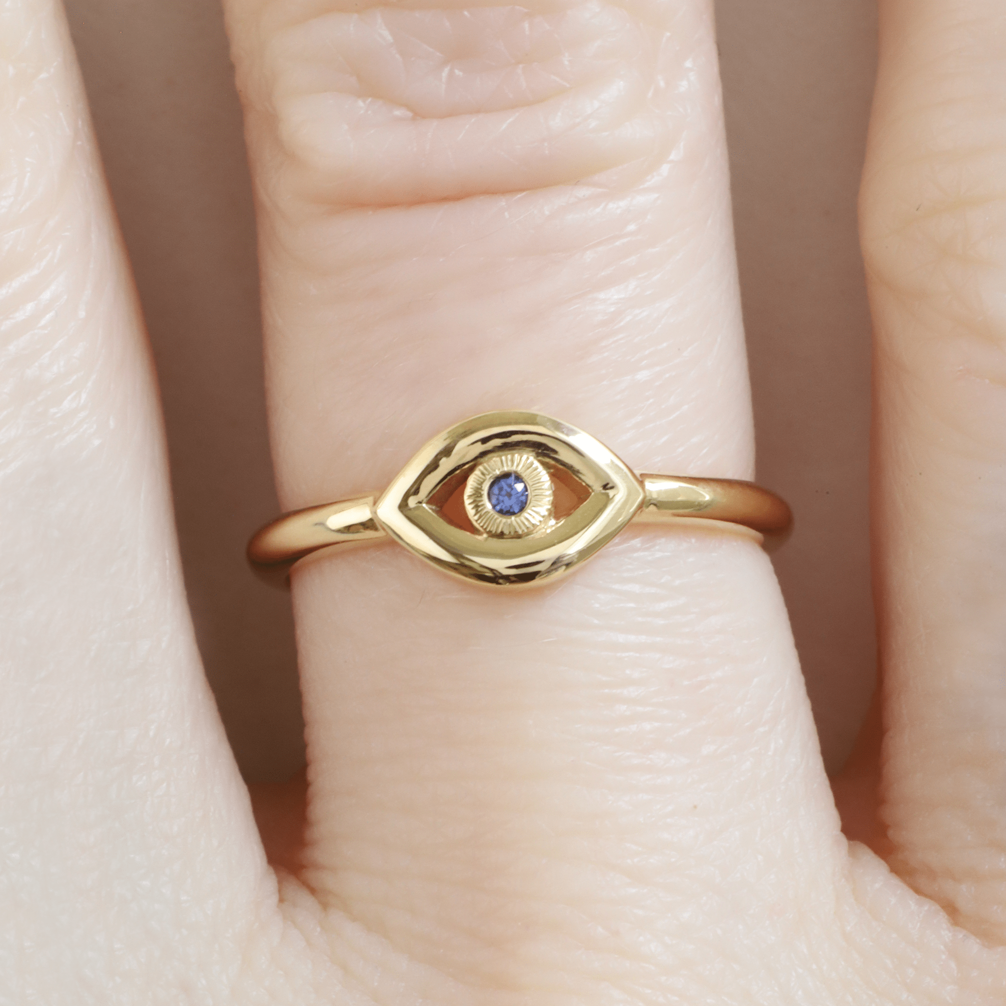 Evil Eye Ring in Yellow Gold