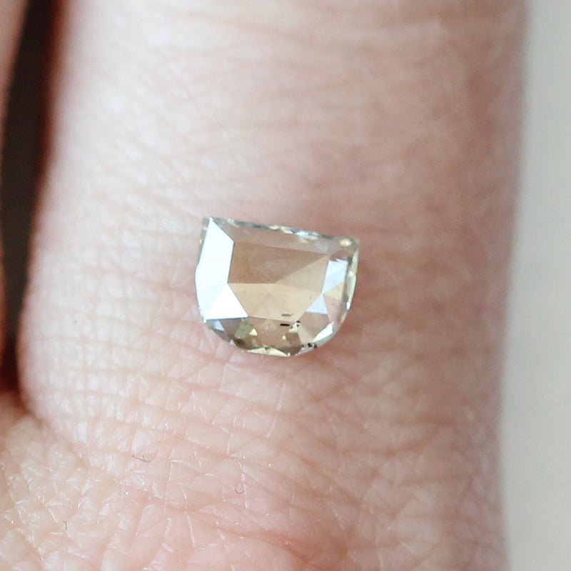 Ethical Jewellery & Engagement Rings Toronto - 0.57 ct Smoky Beige Half Moon Rose-Cut Diamond - Fairtrade Jewellery Co.