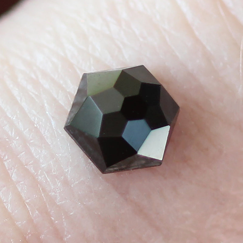 Ethical Jewellery & Engagement Rings Toronto - 0.74 ct Black Hexagonal Rose Cut Spinel - Fairtrade Jewellery Co.