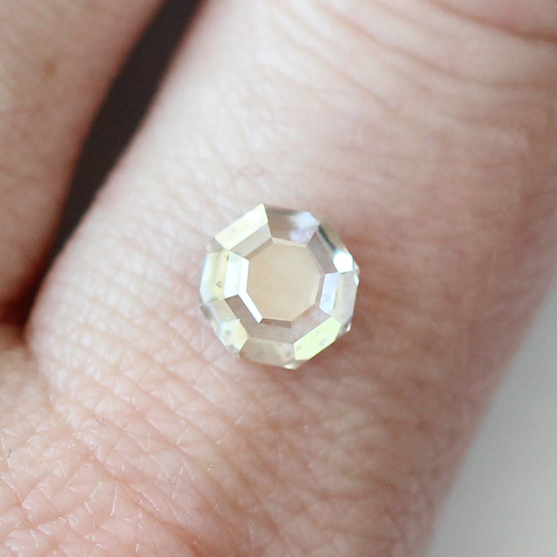 Ethical Jewellery & Engagement Rings Toronto - 1.09 ct Silver Ash, Peppery Octagonal Step Cut Diamond - Fairtrade Jewellery Co.