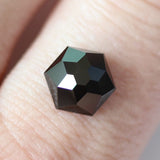 Ethical Jewellery & Engagement Rings Toronto - 2.57 ct Black Hexagonal Rose Cut Spinel - Fairtrade Jewellery Co.