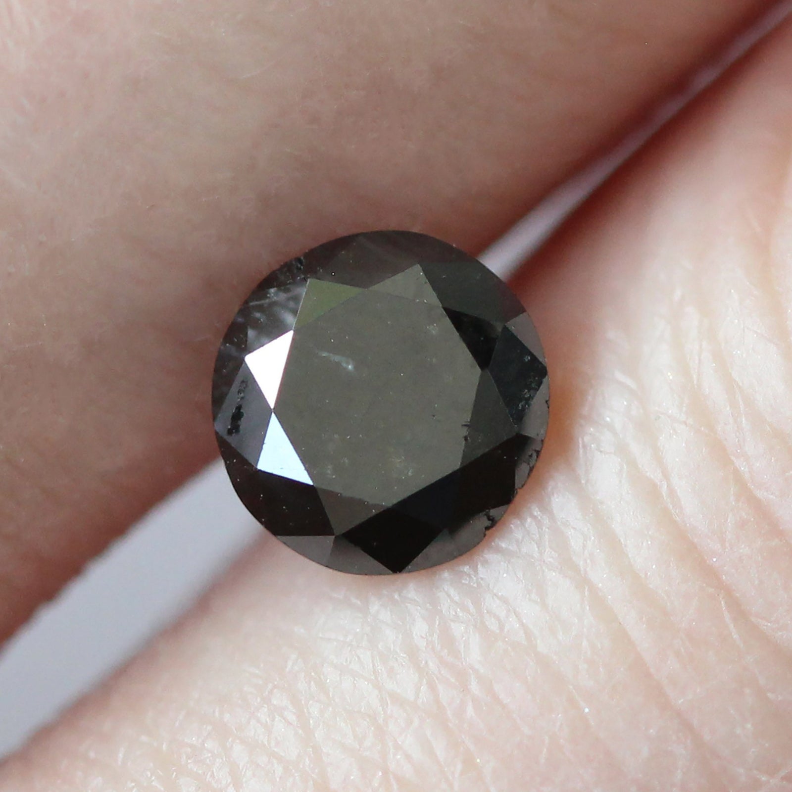 Ethical, Custom Ring-0.95 ct Black Round Brilliant Recycled