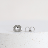 Ethical Jewellery & Engagement Rings Toronto - 3.9 mm Green Australian Sapphire Four Prong Stud in White Gold - FTJCo Fine Jewellery & Goldsmiths
