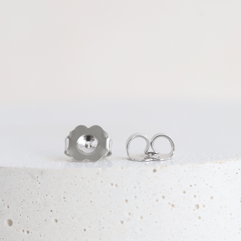 Ethical Jewellery & Engagement Rings Toronto - 3.9 mm Green Australian Sapphire Four Prong Stud in White Gold - FTJCo Fine Jewellery & Goldsmiths