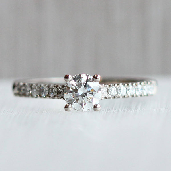 Ethical Jewellery & Engagement Rings Toronto - Trellis Solitare with Laboratory Grown Precision Cut Swarovski Diamonds - Fairtrade Jewellery Co.