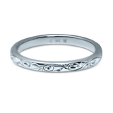 White Ethical Jewellery & Engagement Rings Toronto - 18K 2 mm Hand Engraved Vine Pattern Band - Fairtrade Jewellery Co.