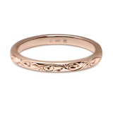 Rose/Pink Ethical Jewellery & Engagement Rings Toronto - 18K 2 mm Hand Engraved Vine Pattern Band - Fairtrade Jewellery Co.